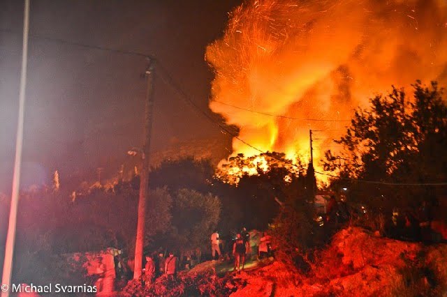 Μεγάλες καταστροφές της νότιας πλευράς του ΚΥΤ Σάμου από φωτιά