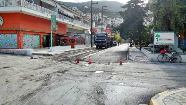 Ολοκληρώθηκε η αποκατάσταση του οδοστρώματος στην οδό Κανάρη στην πόλη της Σάμου