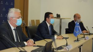 Συνάντηση του Υπουργού Μετανάστευσης και Ασύλου κ. Νότη Μηταράκη,  με τον Υπουργό Εσωτερικών της Σλοβενίας κ. Ales Hojs που επισκέφτηκε τη Σάμο
