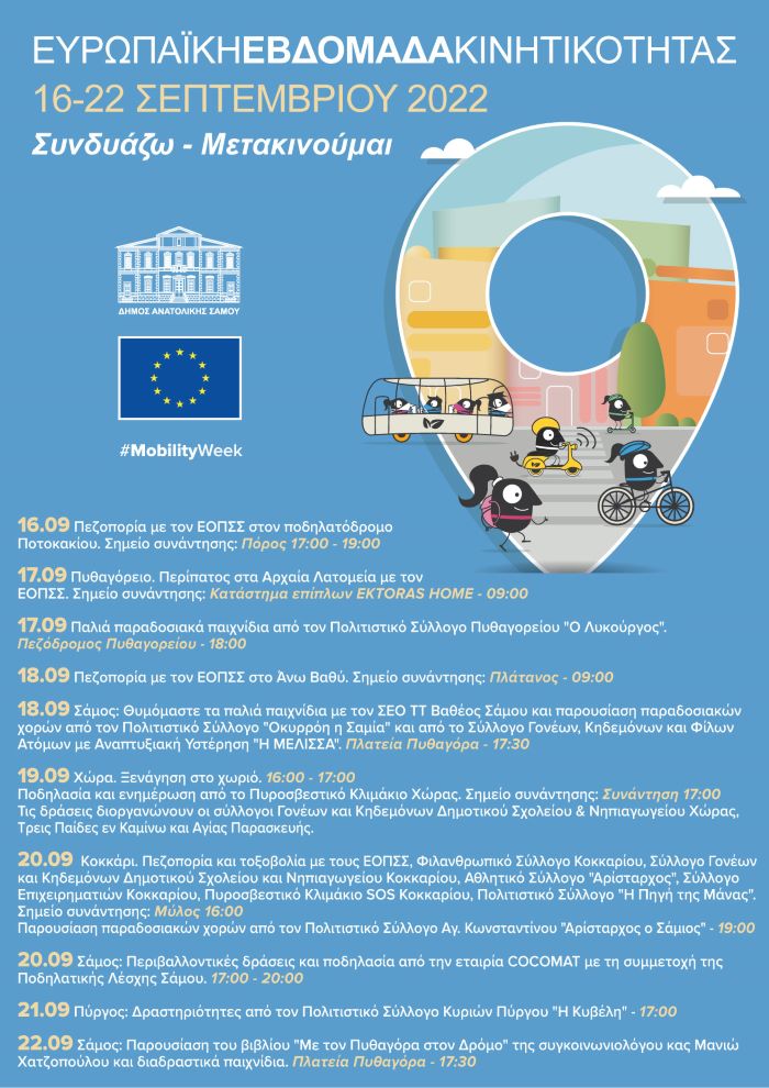 Συμμετοχή του δήμου Αν. Σάμου στην Ευρωπαϊκή Εβδομάδα Κινητικότητας 2022